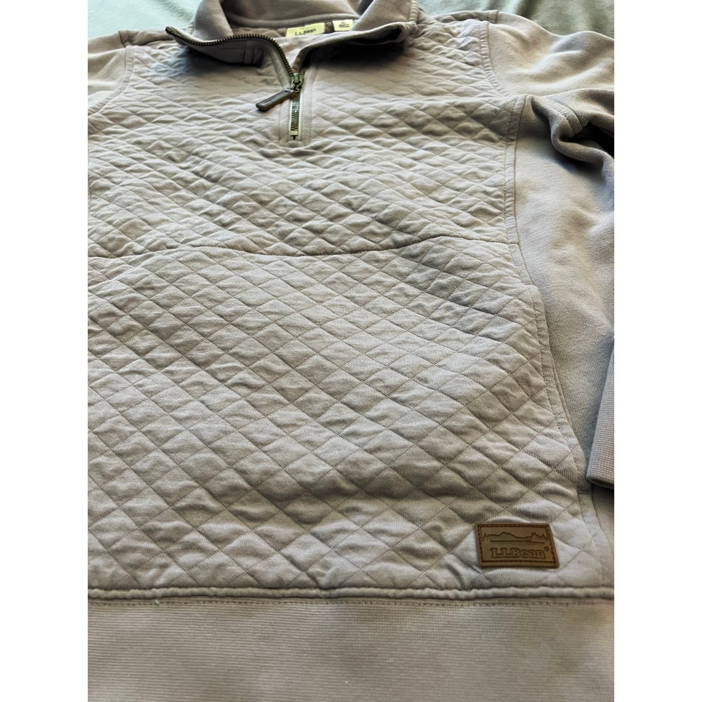 LL Bean Quilted Quarter Zip Sweatshirt Pale Lavender Purple Pullover 502745 S - Picture 4 of 9